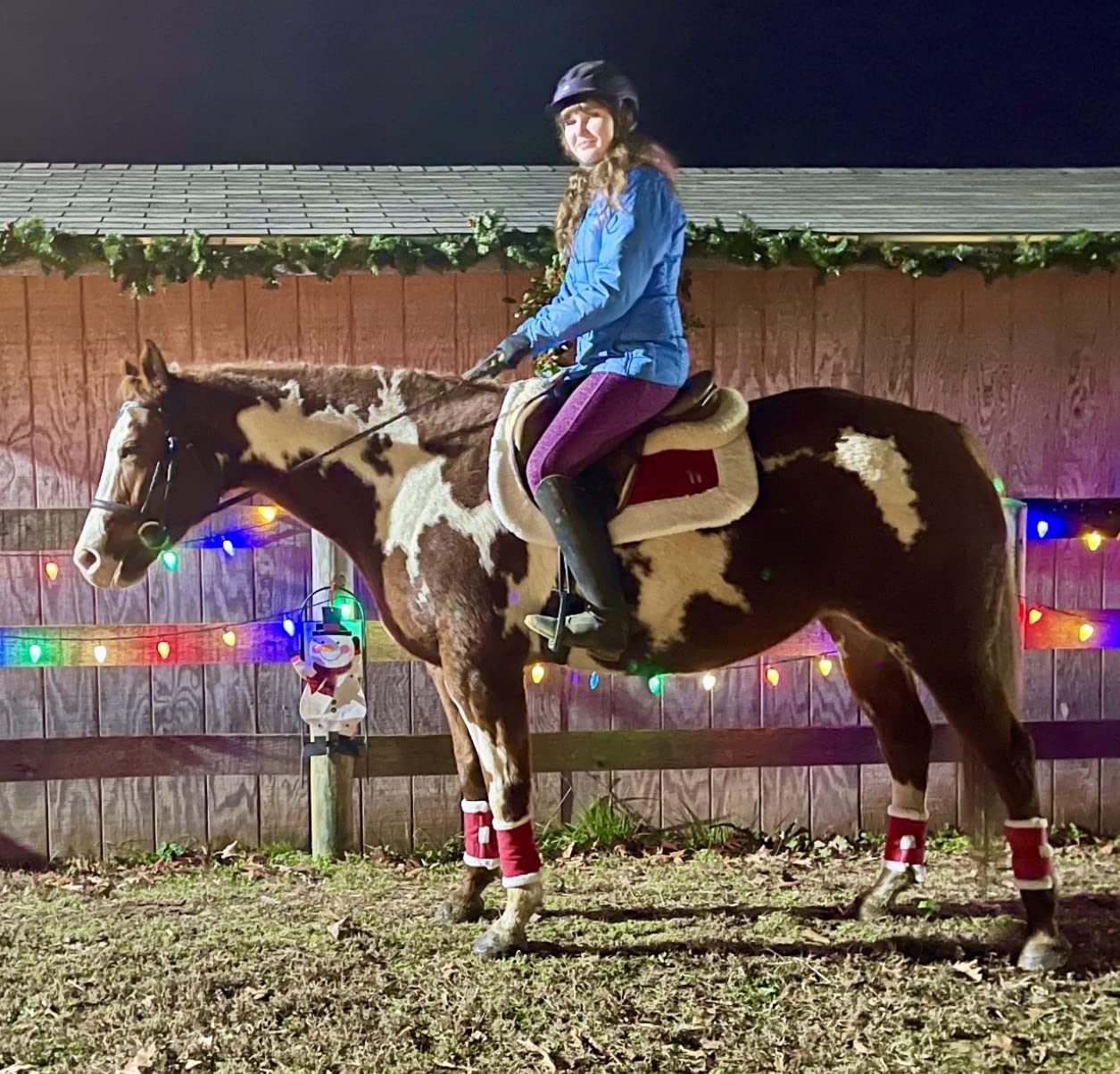 Christmas Horse Leg Boots Breathable Mesh Polyester Equine Guards Insect-Repellent Wraps Reduced Fatigue Equestrian Gear - Red