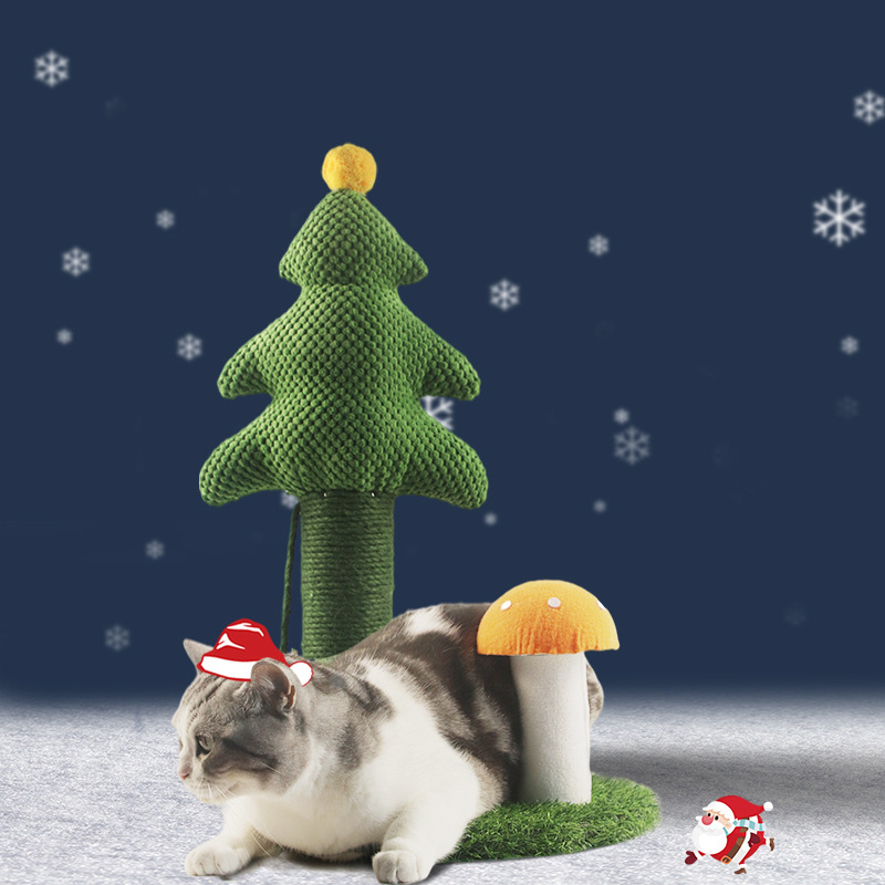 Christmas Tree Sisal Hemp Cat Proof Tree Cat Tower Cats Climbing Tree Cat Toy Scratch Posts kitten Essentials Cat Climber - Green