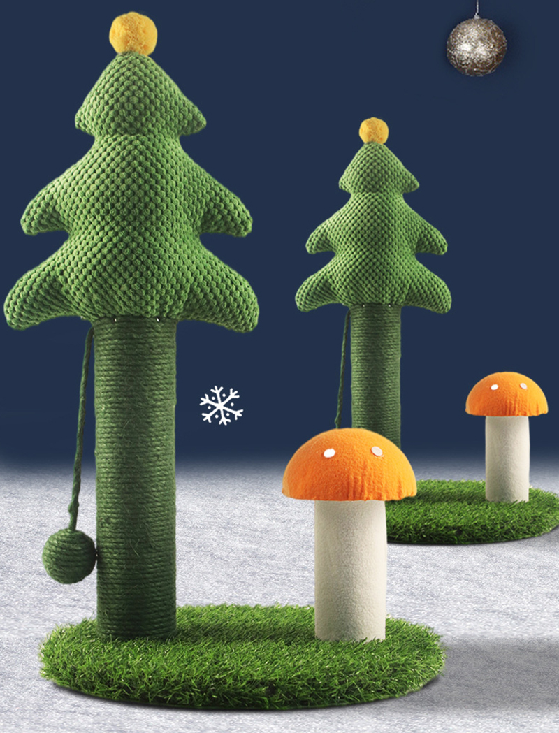 Christmas Tree Sisal Hemp Cat Proof Tree Cat Tower Cats Climbing Tree Cat Toy Scratch Posts kitten Essentials Cat Climber - Green