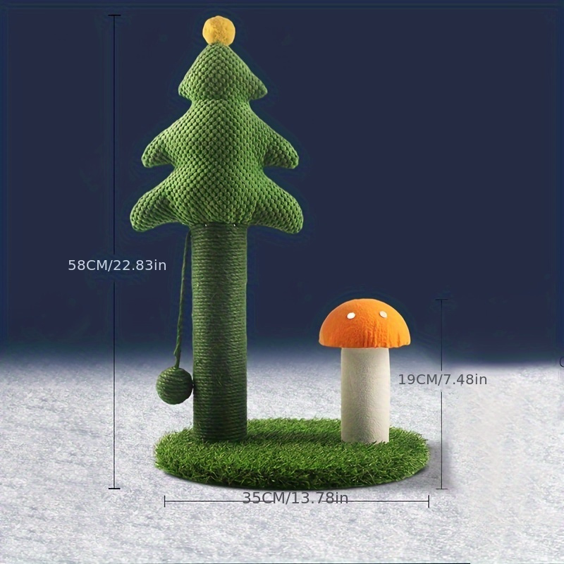 Christmas Tree Sisal Hemp Cat Proof Tree Cat Tower Cats Climbing Tree Cat Toy Scratch Posts kitten Essentials Cat Climber - Green