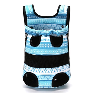 Collapsible Pet Backpack Ventilate Durable Canvas Zipper Closure For Cats Dogs Bags Portable For Travel Outdoor Use - Blue