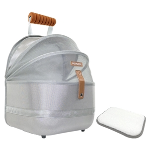 Collapsible Pet Backpack Ventilate Durable Polyester Zipper Closure For Cats Dogs Bags Shoulders For Travel Outdoor Use - Grey