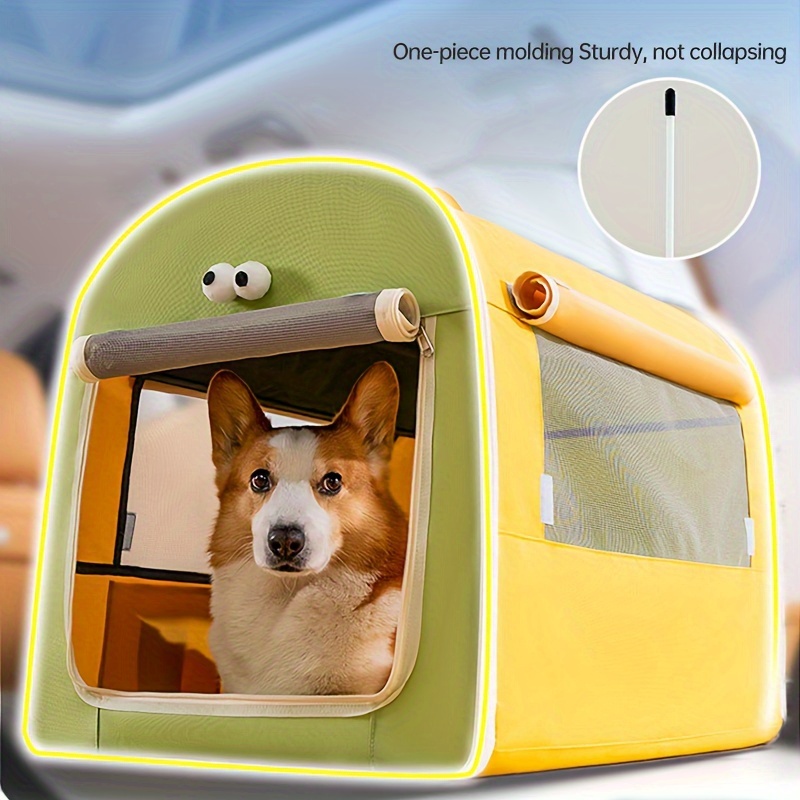 Collapsible Pet Handbag Ventilate Durable Polyester Zipper Closure For Cats Dogs Bags Automobile For Travel Outdoor Use - Green