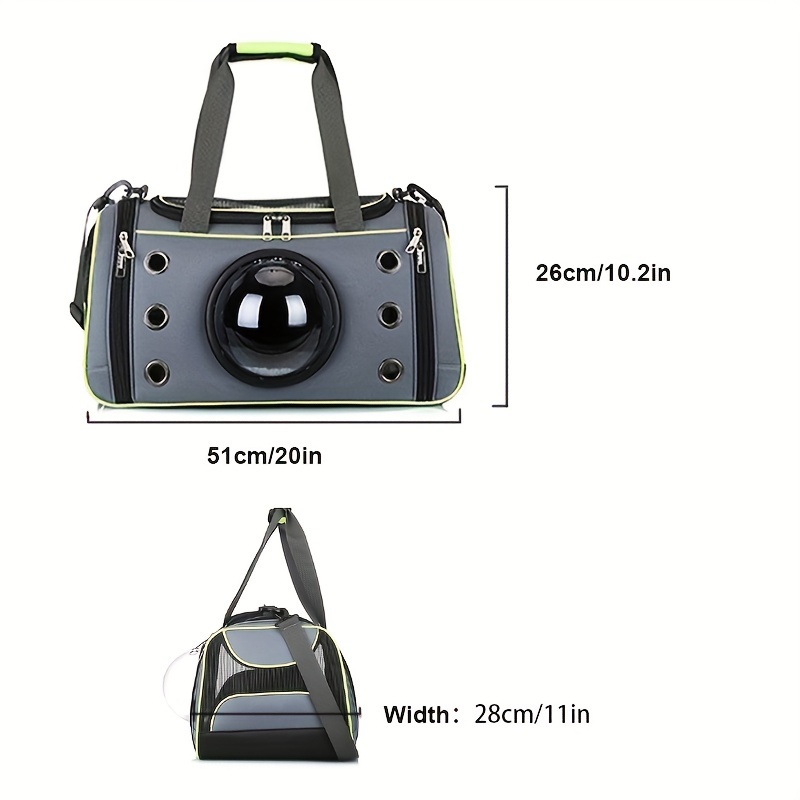 Collapsible Pet Handbag Ventilate Durable Polyester Zipper Closure For Cats Dogs Bags Container Bag For Travel Outdoor Use - Green