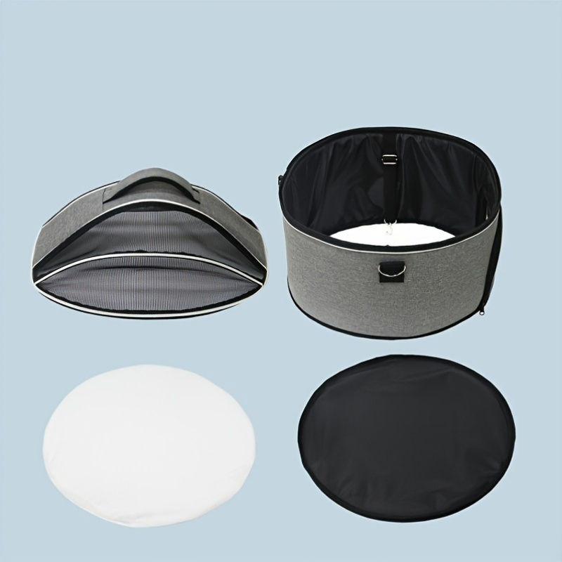 Collapsible Pet Messenger Bag Four Seasons Strollers Oxford Zipper Closure For Cats Dogs Ideal For Travel Outdoor Shoulders - Grey