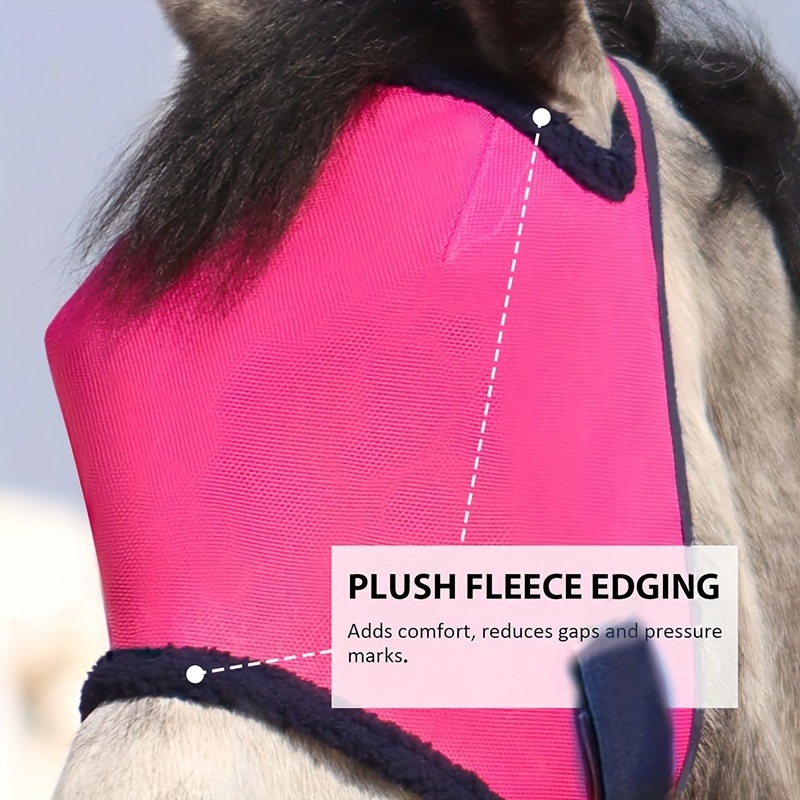 Comfort Spandex Mosquito Repellent Winter Breathable Horse Fly Mask Best Mesh Rugged Ride Horse Supplies - Blue