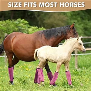 Durable Horse Leg Boots Breathable Mesh Polyester Horse Fly Boots Reduced Fatigue Equestrian Gear - Pink