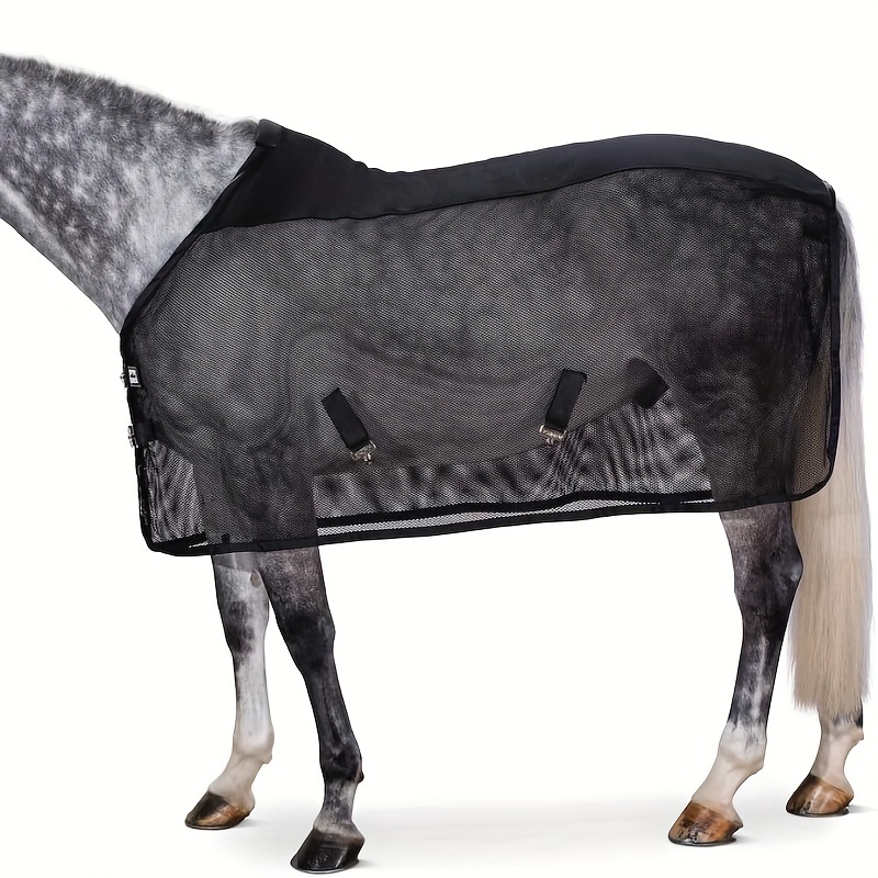 Factory Direct Nylon Horse Care Large Breed Summer Comfort Equestrian Gear With Breathable Fly Repellent - Black
