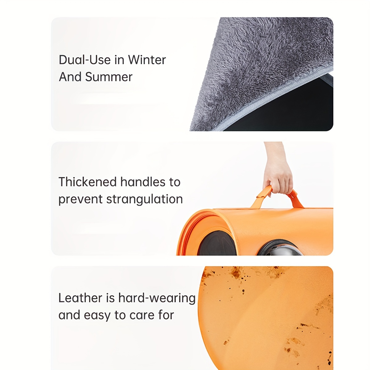 Fashion Pet Handbag Quality Durable Polyester Zipper Closure For Cats Dogs Bags Best For Travel Outdoor Use - Grey