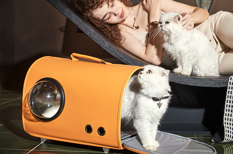 Fashion Pet Handbag Quality Durable Polyester Zipper Closure For Cats Dogs Bags Best For Travel Outdoor Use - Grey