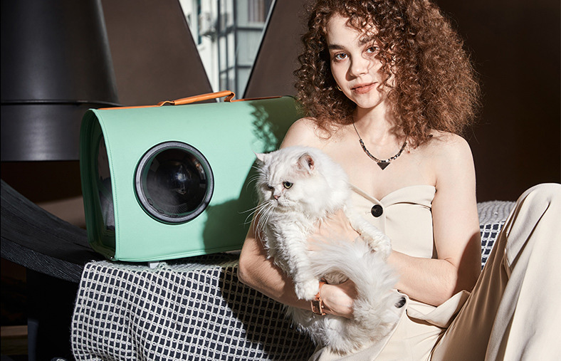 Fashion Pet Handbag Quality Durable Polyester Zipper Closure For Cats Dogs Bags Best For Travel Outdoor Use - Grey