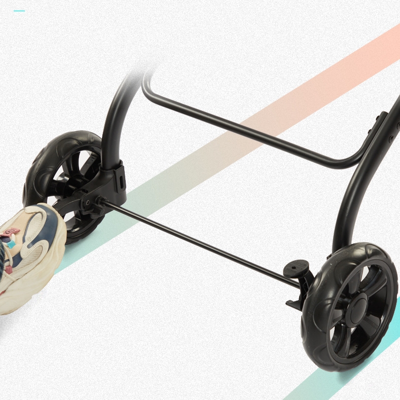 Foldable Pet Stroller Double-decker Bus Elegant Carbon Steel Removable Cats Dogs Bags Storage Basket Travel Outdoor - Oxford Blue