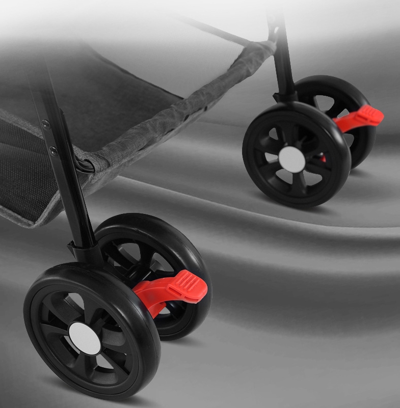 Foldable Pet Stroller Multifunctional Metal Removable Small Medium-sized Cats Dogs Bags Storage Basket Travel Outdoor - Gray