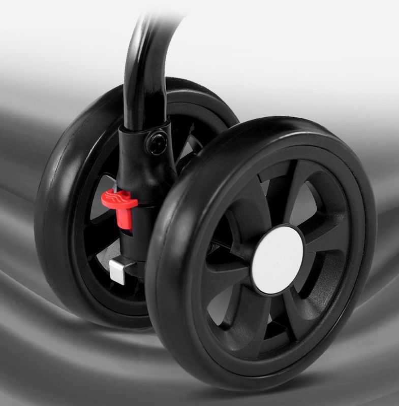 Foldable Pet Stroller Multifunctional Metal Removable Small Medium-sized Cats Dogs Bags Storage Basket Travel Outdoor - Gray