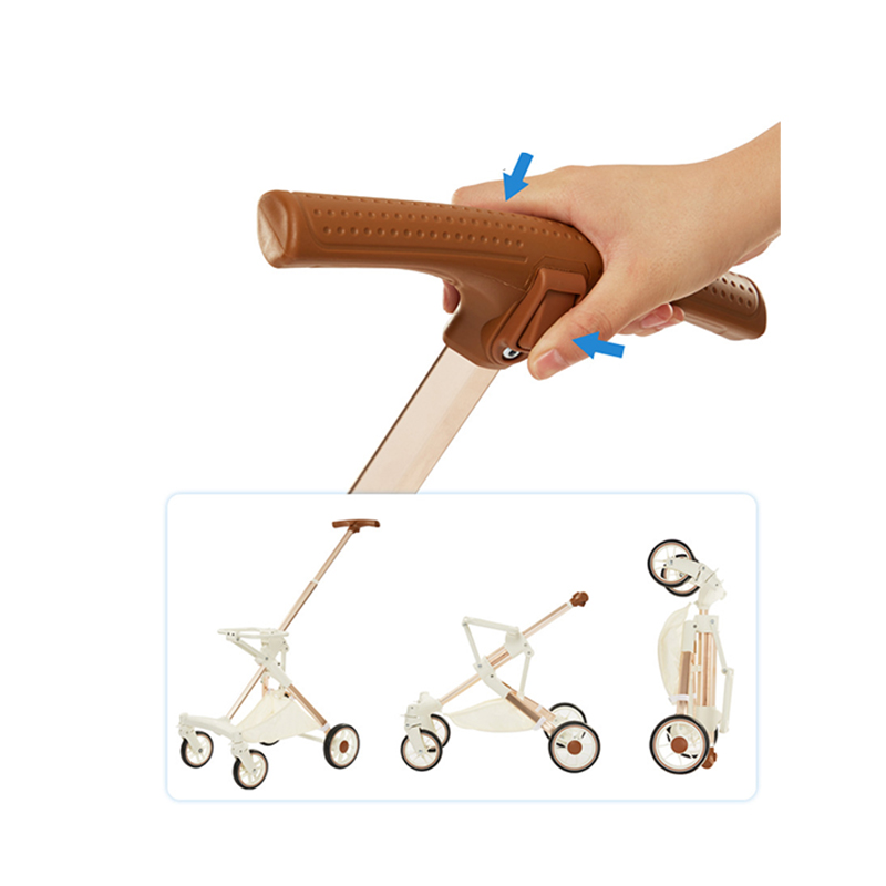 Foldable Pet Stroller With Wheels Elegant Aluminum Removable Cats Dogs Bags Storage Basket Travel Outdoor - Oxford White