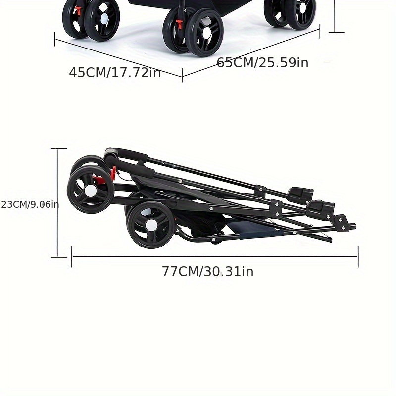 Foldable Pet Stroller With Wheels Multifunctional Dining Plate Removable Cats Dogs Bags Storage Basket Travel Outdoor - Baby Blue