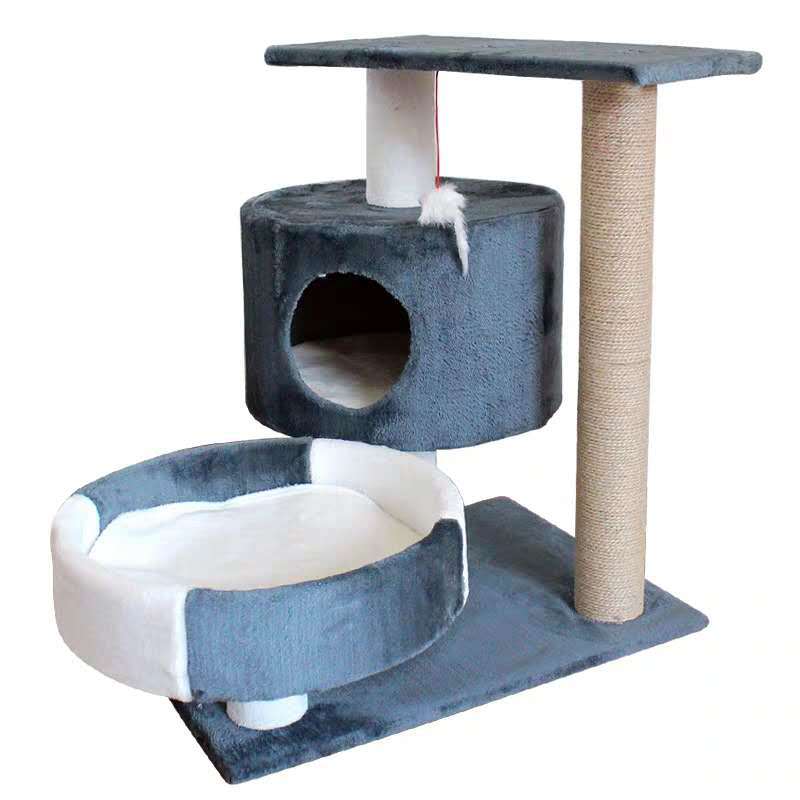 Fun Cat Products House Towers Cat Rubbing Post Climbing Tree Cat Condo Scratching Post Climbing Kitten Bed Climbing Shelf - Brown