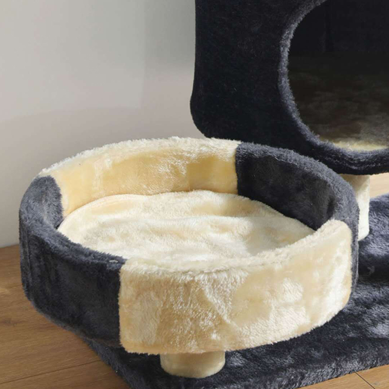 Fun Cat Products House Towers Cat Rubbing Post Climbing Tree Cat Condo Scratching Post Climbing Kitten Bed Climbing Shelf - Brown