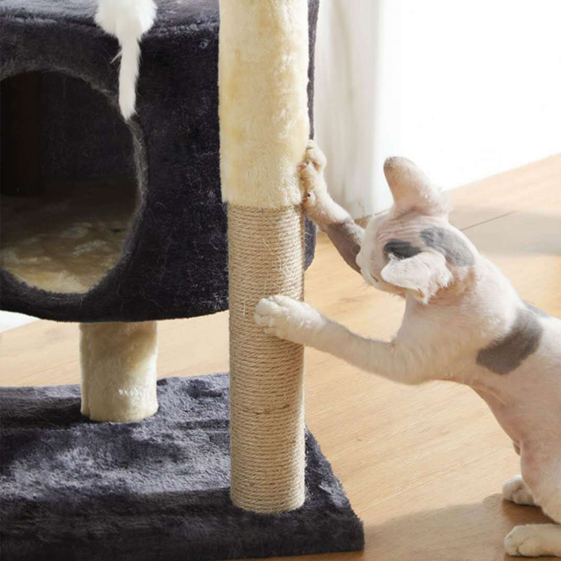 Fun Cat Products House Towers Cat Rubbing Post Climbing Tree Cat Condo Scratching Post Climbing Kitten Bed Climbing Shelf - Brown