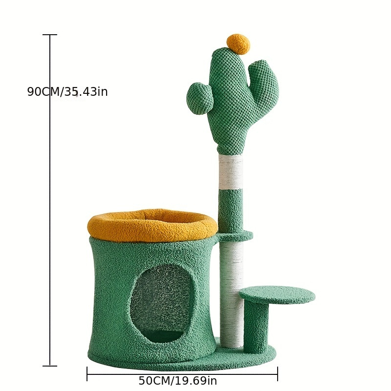 High-quality Cactus Cat Tower For Big Cats Cat Climbing Tree Cat Condo Scratching Post Multi-Level Large Cat Climbing Shelf Stairs - C4
