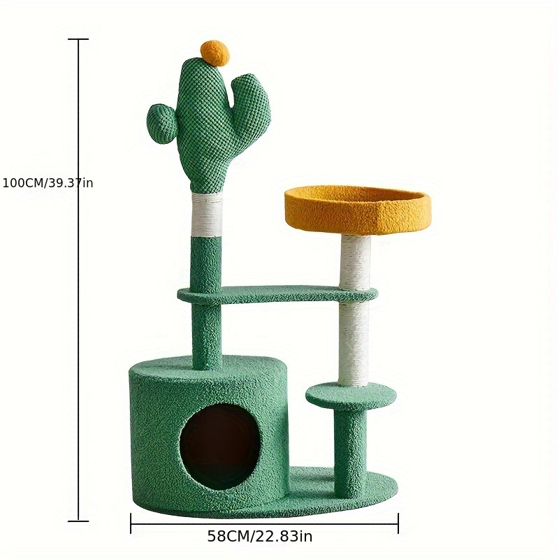 High-quality Cactus Cat Tower For Big Cats Cat Climbing Tree Cat Condo Scratching Post Multi-Level Large Cat Climbing Shelf Stairs - C4