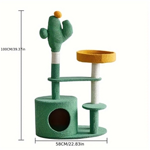High-quality Cactus Cat Tower For Big Cats Cat Climbing Tree Cat Condo Scratching Post Multi-Level Large Cat Climbing Shelf Stairs - C2