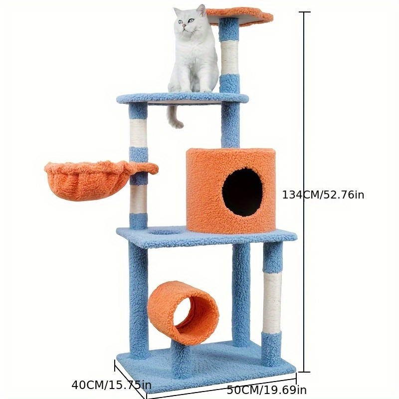 High-quality Cat Tower For Big Cats Cat Climbing Tree Cat Condo Scratching Post Multi-Level Large Cat Climbing Shelf Stairs - C2