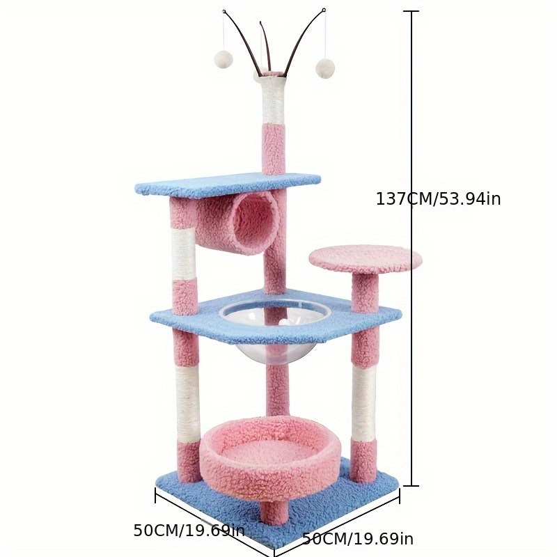 High-quality Cat Tower For Big Cats Cat Climbing Tree Cat Condo Scratching Post Multi-Level Large Cat Climbing Shelf Stairs - C2