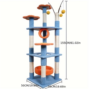 High-quality Cat Tower For Big Cats Cat Climbing Tree Cat Condo Scratching Post Multi-Level Large Cat Climbing Shelf Stairs - C5