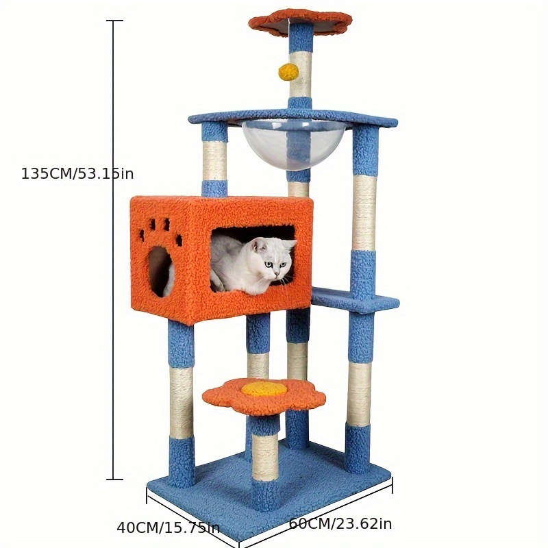 High-quality Cat Tower For Big Cats Cat Climbing Tree Cat Condo Scratching Post Multi-Level Large Cat Climbing Shelf Stairs - C2