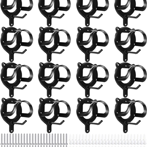 Horse Bridle Rack Bracket Hooks Tubes Screw Tack Storage Halter Hanger Metal Holder Room Blanket Wall Mount - Black 16 Counts