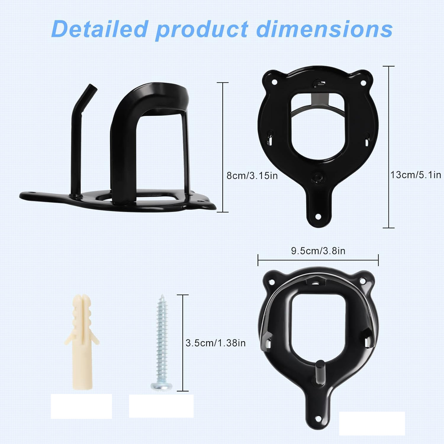 Horse Bridle Rack Bracket Hooks Tubes Screw Tack Storage Halter Hanger Metal Holder Room Blanket Wall Mount - Black 6 Counts