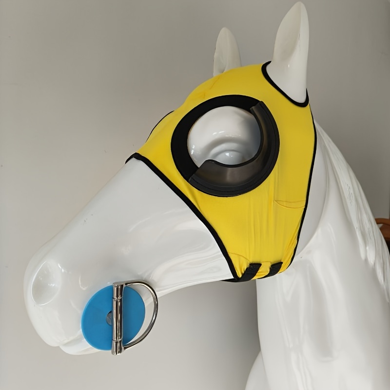 Horse Eye Protection Hood Shatterproof UV Protection Flexible Lens For Corneal Ulcers Eye Injuries Compatible Horse Fly Mask - Red