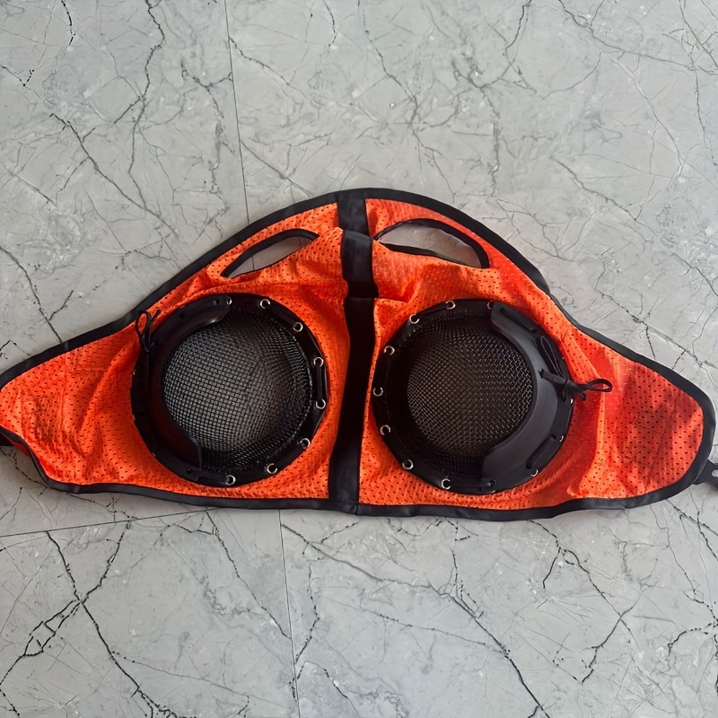 Horse Eye Protection Hood Shatterproof Windproof Sand Prevention Flexible Lens Corneal Ulcers Eye Injuries Horse Fly Mask - Mesh Orange