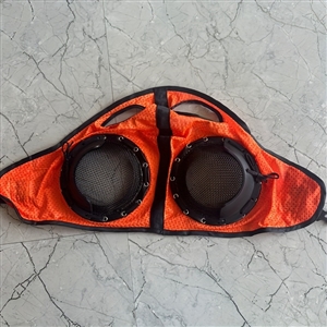 Horse Eye Protection Hood Shatterproof Windproof Sand Prevention Flexible Lens Corneal Ulcers Eye Injuries Horse Fly Mask - Mesh Orange