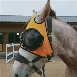 Horse Eye Protection Hood Shatterproof Windproof Sand Prevention Flexible Lens Corneal Ulcers Eye Injuries Horse Fly Mask - Mesh Yellow