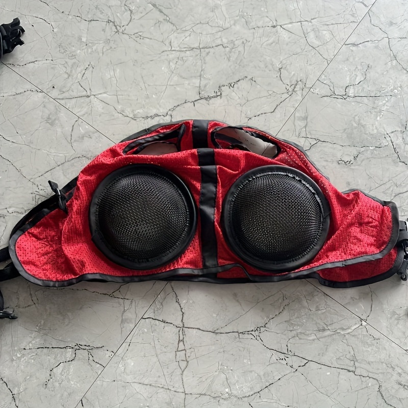 Horse Eye Protection Hood Shatterproof Windproof Sand Prevention Flexible Lens Corneal Ulcers Eye Injuries Horse Fly Mask - Mesh Red