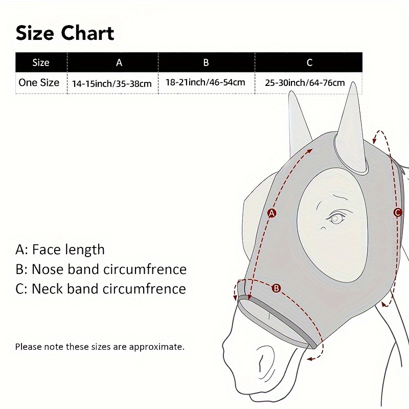 Uv Protection Polyester Mosquito Repellent Summer Breathable Horse Fly Mask With Ears Rugged Ride Horse Supplies - Gentle Grey