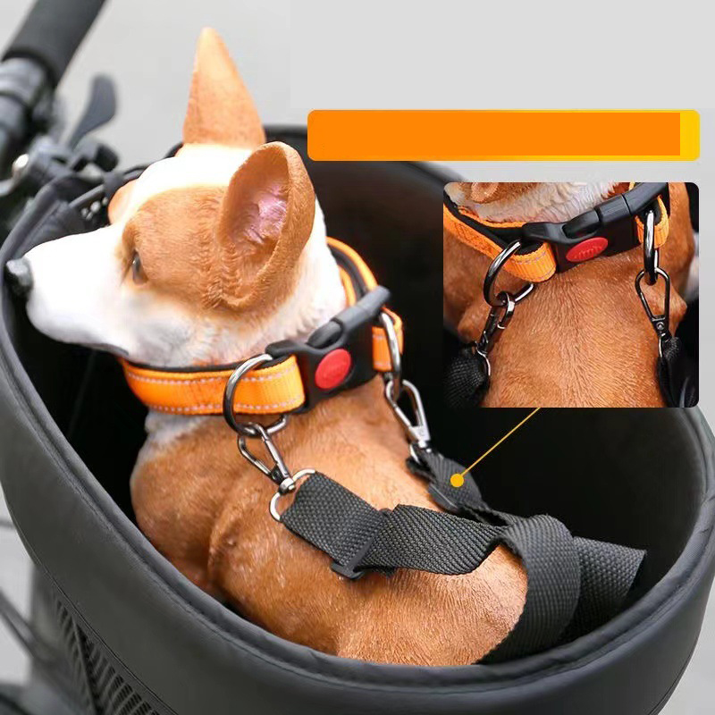 Iron frame Leather Pet Bike Bicycle Basket Durable Mesh Dog Cat Carrier Ideal For Shopping Outdoor Adventures - Mountain Bikes