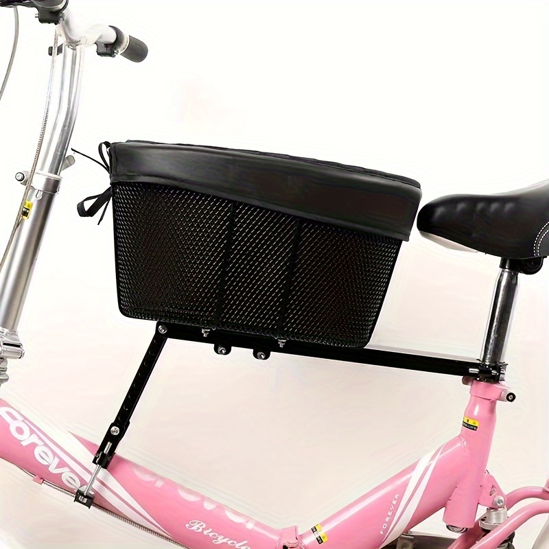 Iron frame Leather Pet Bike Bicycle Basket Durable Mesh Dog Cat Carrier Ideal For Shopping Outdoor Adventures - Mountain Bikes