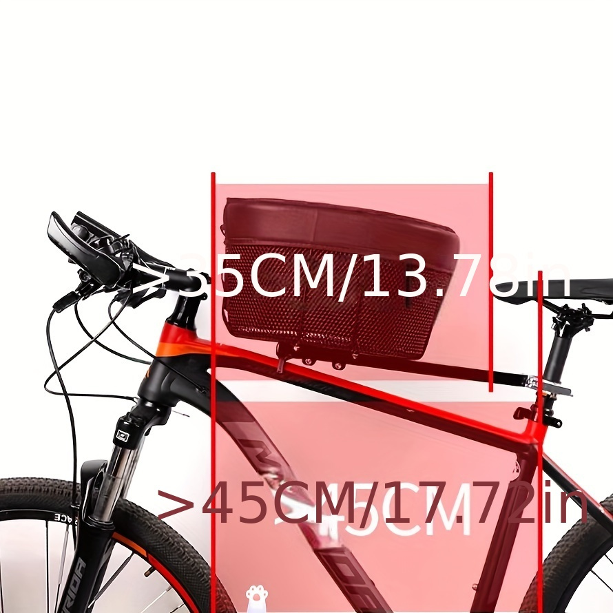 Iron frame Leather Pet Bike Bicycle Basket Durable Mesh Dog Cat Carrier Ideal For Shopping Outdoor Adventures - Mountain Bikes