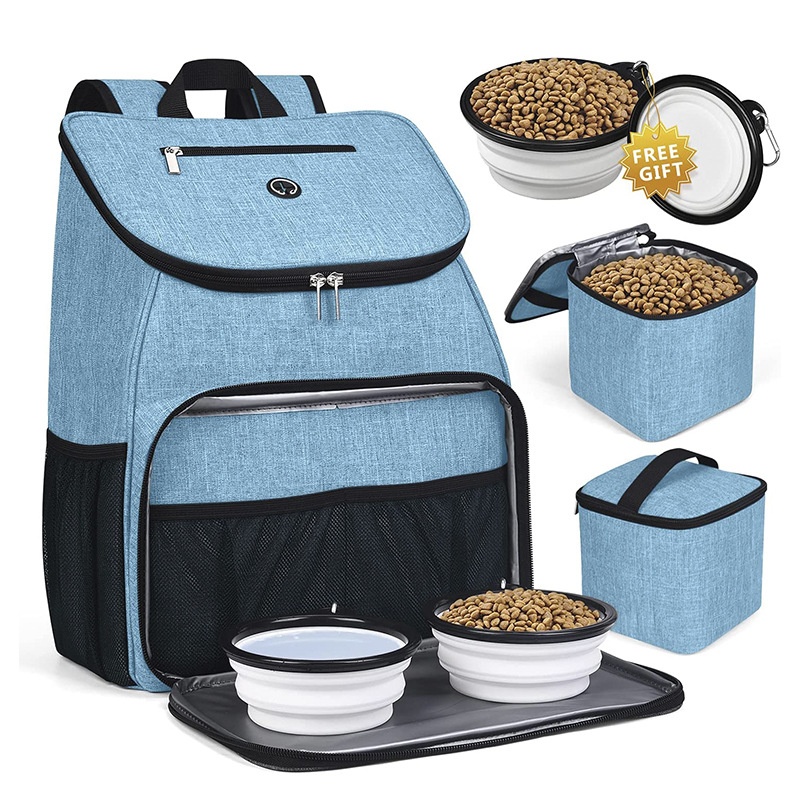 Kitten Carrier Carrying Handbag Backpack Ventilate Durable Oxford Puppy Cats Dogs Bags Cat Food Storage Bag Outdoor - Baby Blue