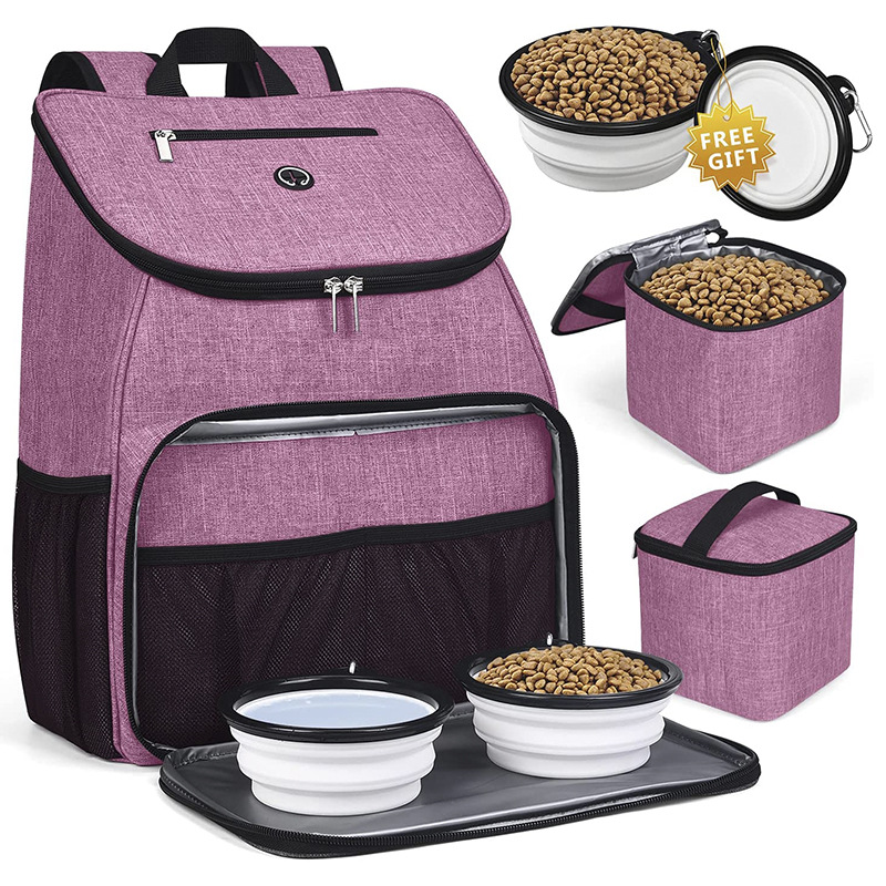 Kitten Carrier Carrying Handbag Backpack Ventilate Durable Oxford Puppy Cats Dogs Bags Cat Food Storage Bag Outdoor - Pink