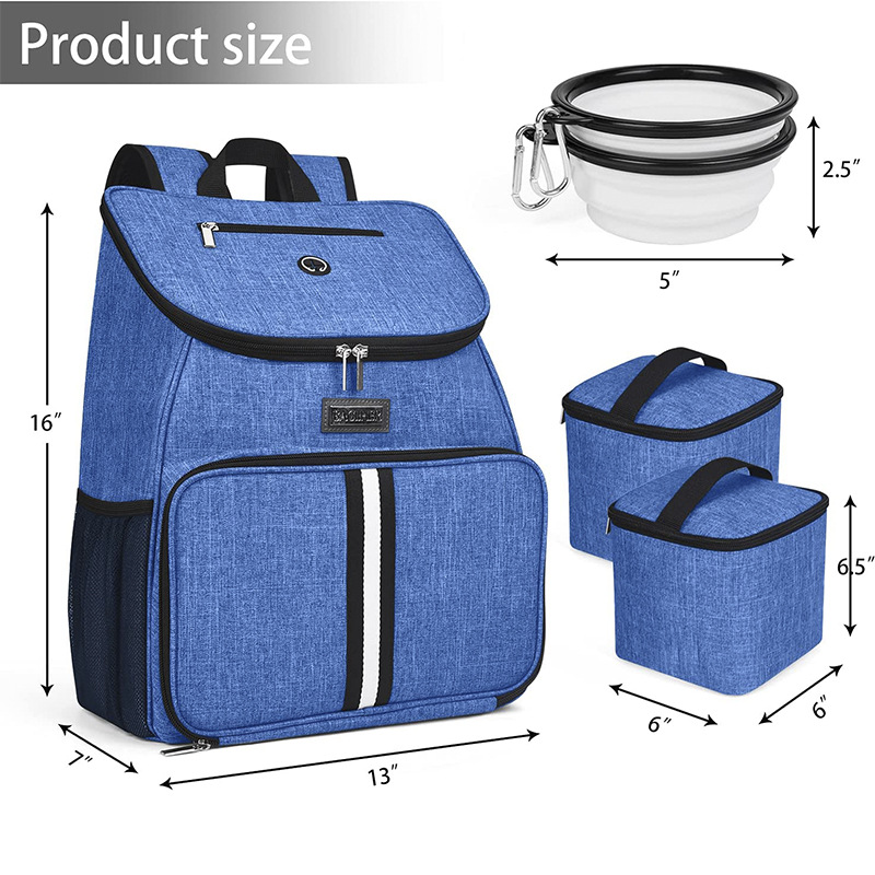 Kitten Carrier Carrying Handbag Backpack Ventilate Durable Oxford Puppy Cats Dogs Bags Cat Food Storage Bag Outdoor - Blue