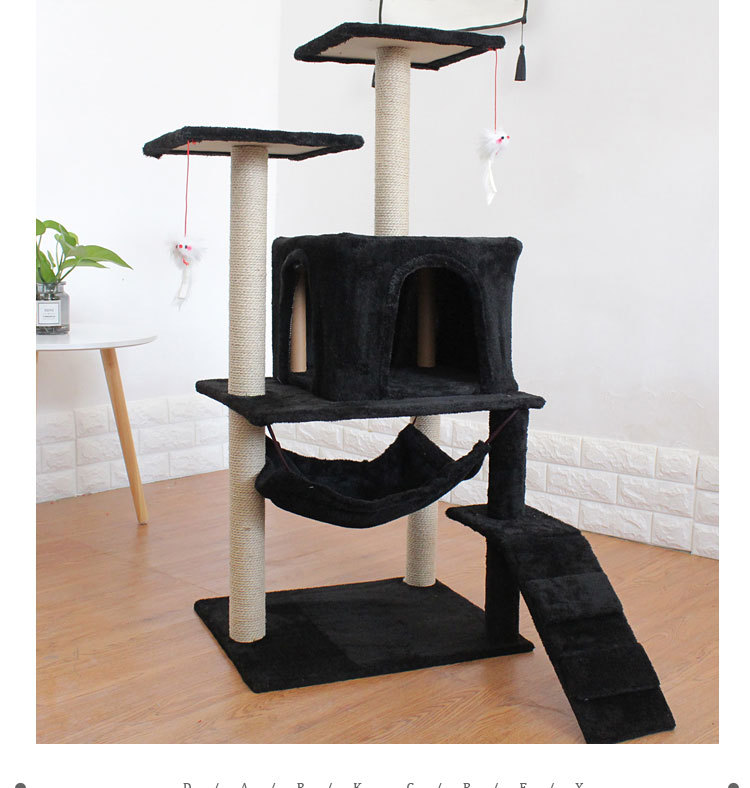 Kitten Cat Small Cat Tower For Indoor Cats Climbing Tree Cat Condo Scratching Post Cat Stairs Cat Hammock Cat Climber - Grey
