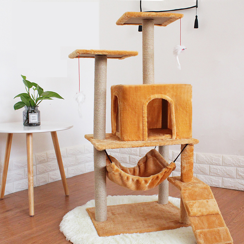 Kitten Cat Small Cat Tower For Indoor Cats Climbing Tree Cat Condo Scratching Post Cat Stairs Cat Hammock Cat Climber - Grey