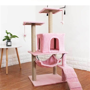 Kitten Cat Small Cat Tower For Indoor Cats Climbing Tree Cat Condo Scratching Post Cat Stairs Cat Hammock Cat Climber - Pink