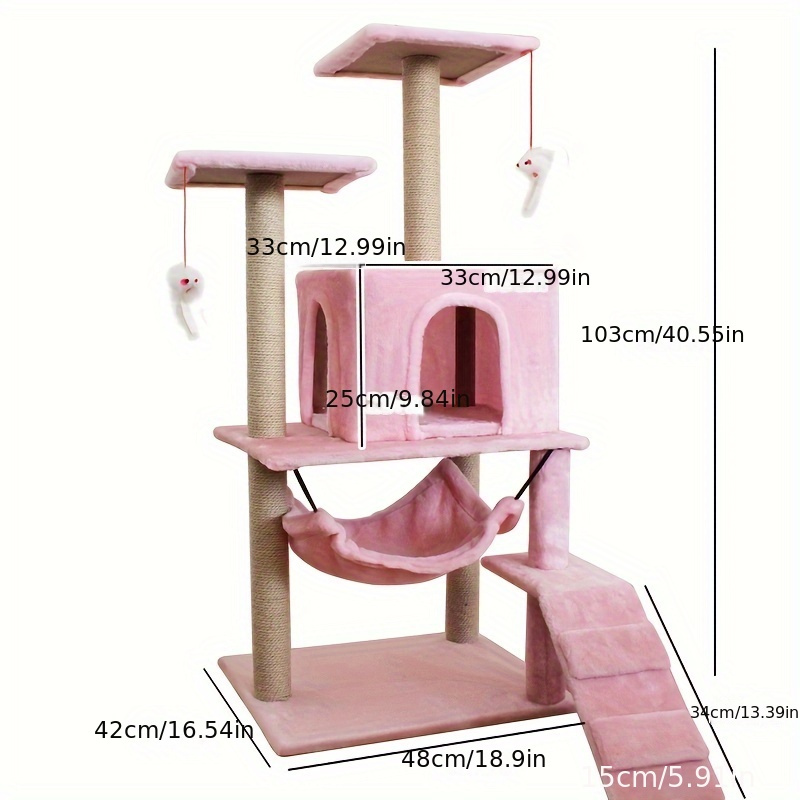 Kitten Cat Small Cat Tower For Indoor Cats Climbing Tree Cat Condo Scratching Post Cat Stairs Cat Hammock Cat Climber - Grey