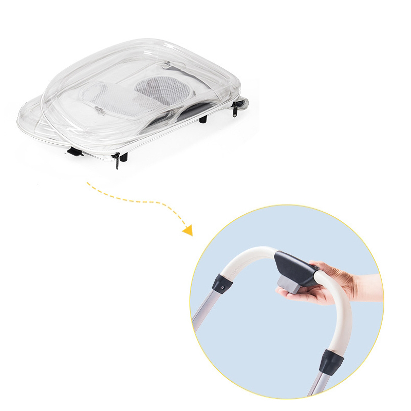 Luxury Foldable Pet Stroller With Wheels Multifunctional Metal Removable Cats Dogs Bags Storage Basket Travel Outdoor - Transparent