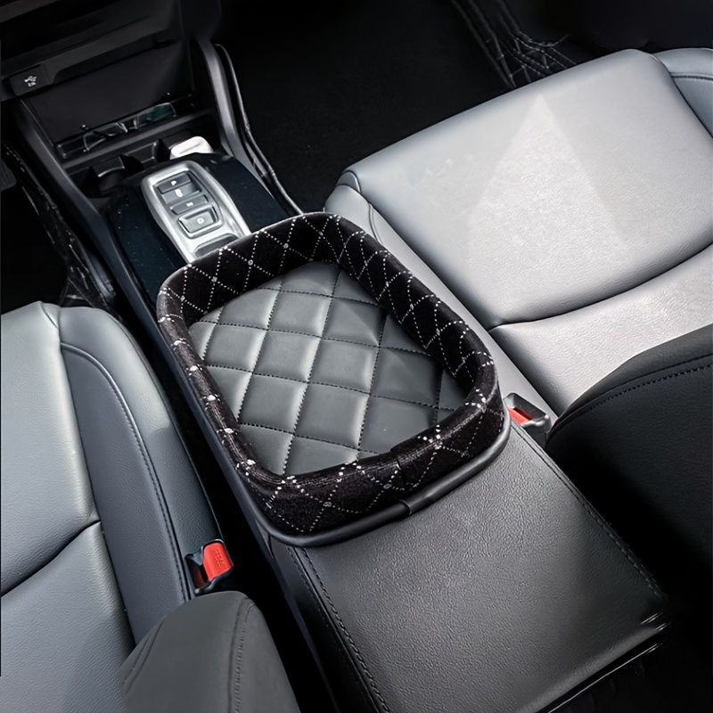 Luxury Glitter Armrest Box Storage Pocket With Diamond Car Storage Box Bridge Multi-function Place Debris Tray Car Decoration - Black